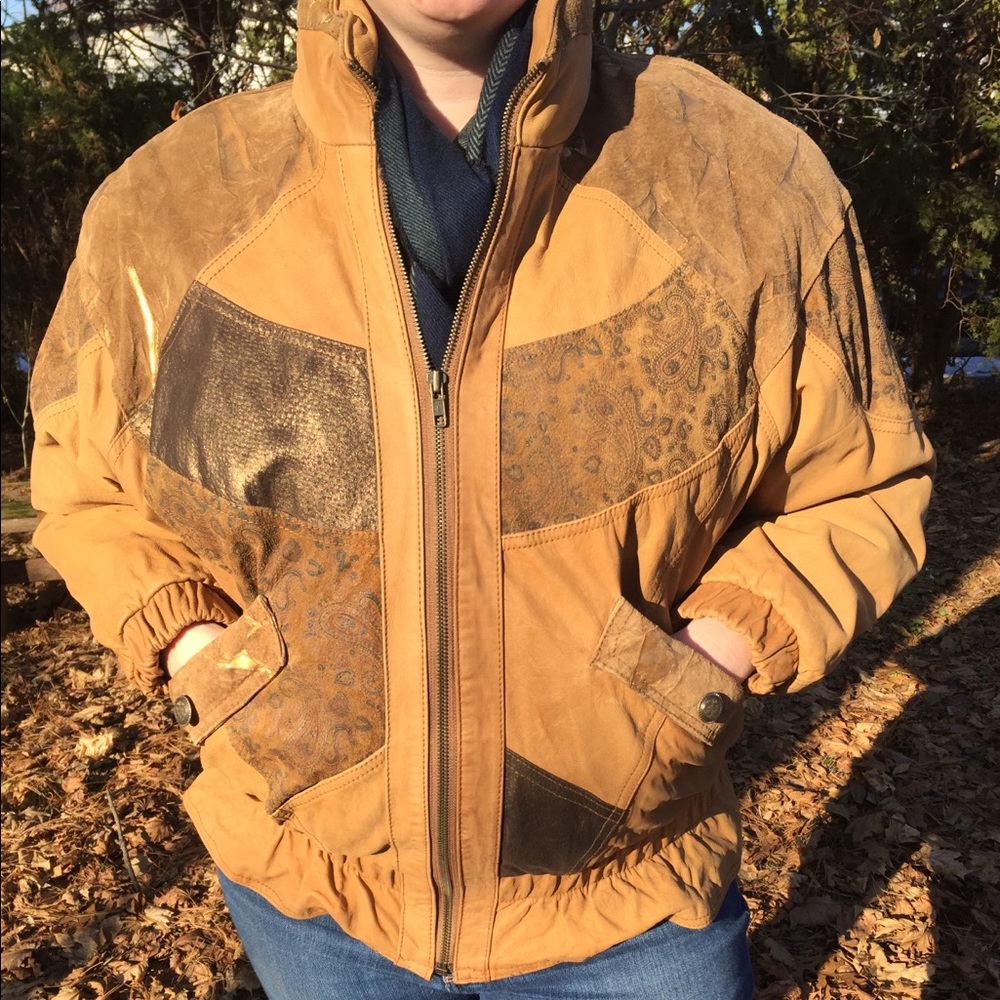 Leather patchwork jacket - Picture 3 of 8